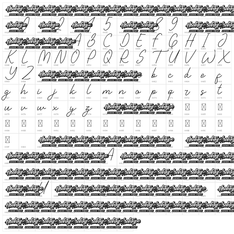 Single One Demo Character Map