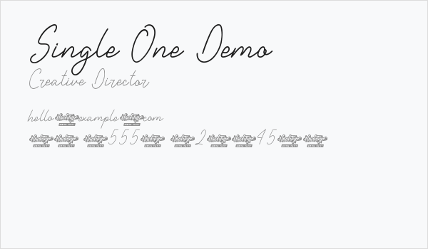 Single One Demo Business Card