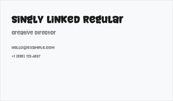 Singly Linked Regular Business Card