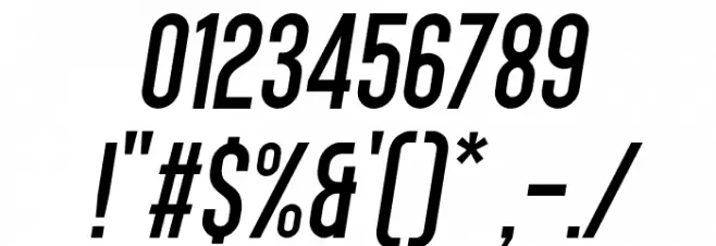 Singo Italic Font OTHER CHARS