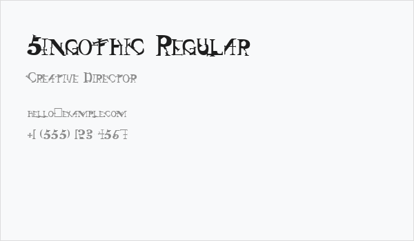 Singothic Regular Business Card