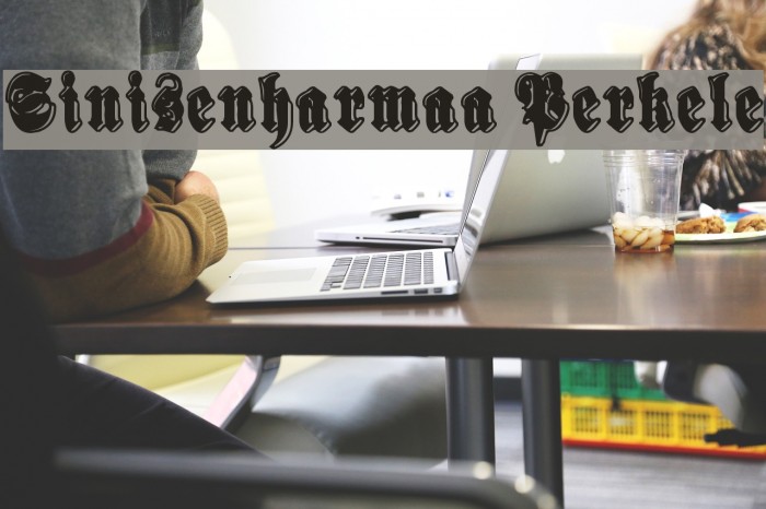 Sinisenharmaa Perkele Font examples