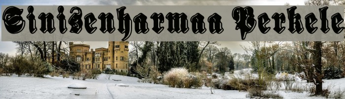 Sinisenharmaa Perkele Font examples
