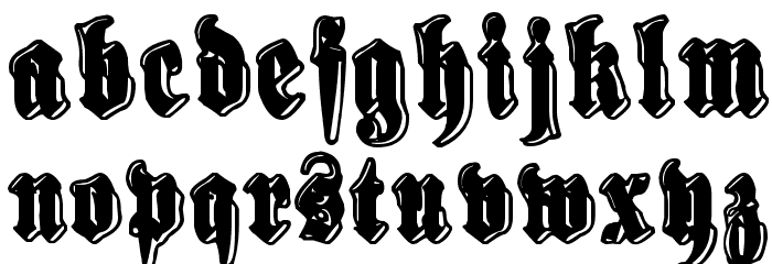 Sinisenharmaa Perkele Font LOWERCASE