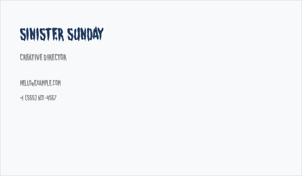 Sinister Sunday Business Card