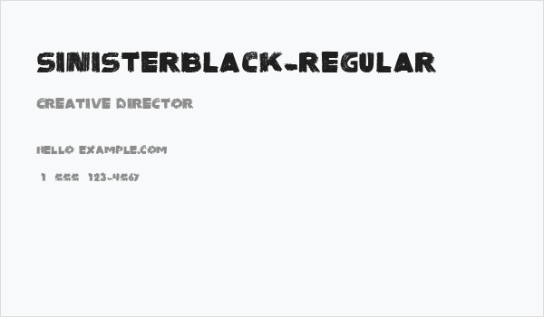 SinisterBlack-Regular Business Card