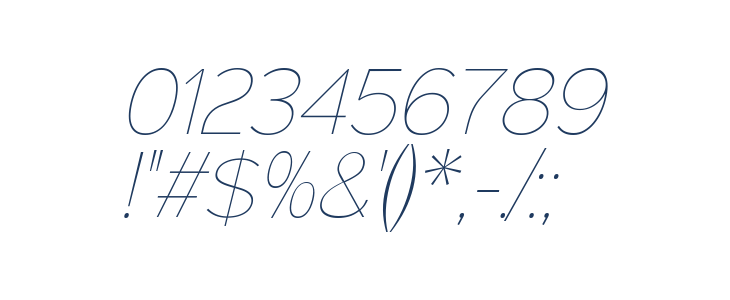 Sinkin Sans 100 Thin Italic Other Characters