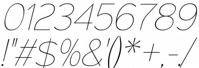 Sinkin Sans 100 Thin Italic Font OTHER CHARS