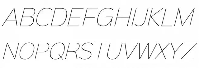 Sinkin Sans 100 Thin Italic Fuentes MAYÚSCULAS