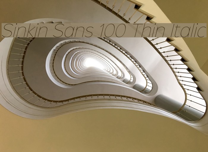 Sinkin Sans 100 Thin Italic Example 2
