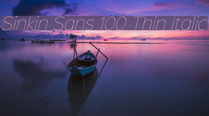 Sinkin Sans 100 Thin Italic Example 3
