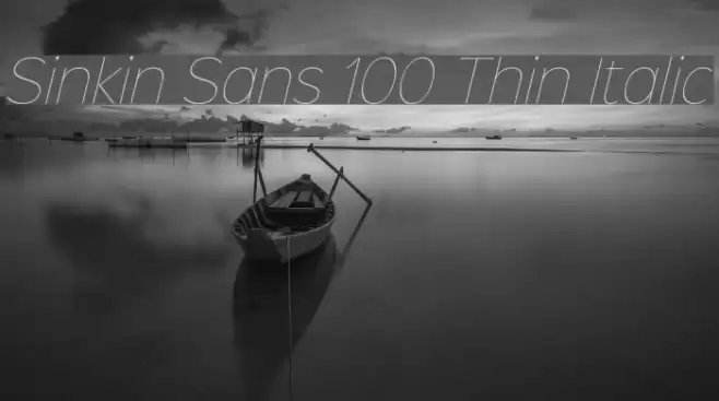 Sinkin Sans 100 Thin Italic Font examples