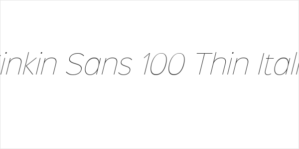 Sinkin Sans 100 Thin Italic Logo
