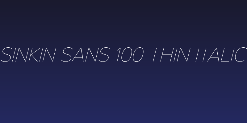 Sinkin Sans 100 Thin Italic Social Header