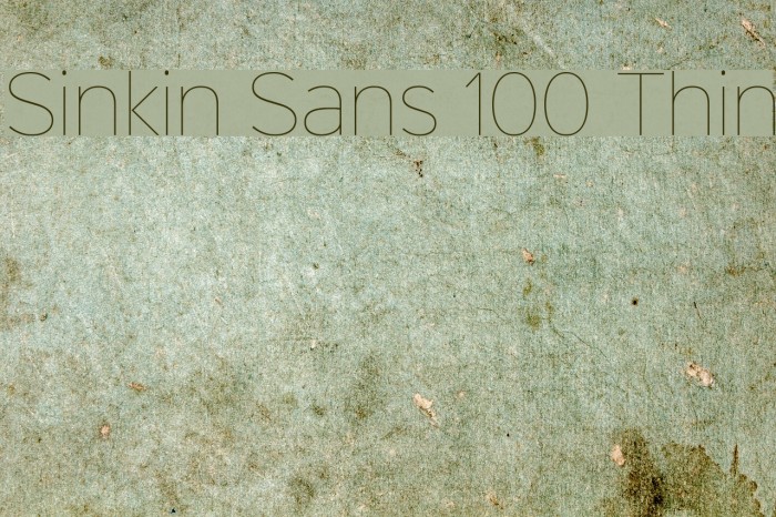 Sinkin Sans 100 Thin Font examples