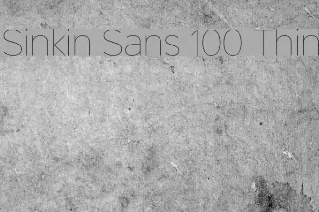 Sinkin Sans 100 Thin Polices examples