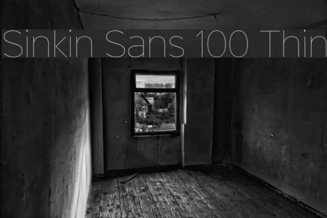 Sinkin Sans 100 Thin Polices examples
