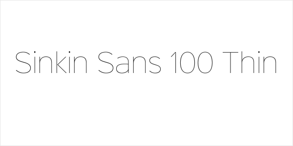 Sinkin Sans 100 Thin Logo