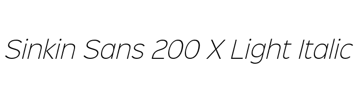 Sinkin Sans 200 X Light Italic  नि: शुल्क फ़ॉन्ट्स डाउनलोड
