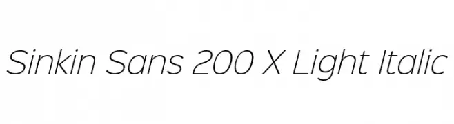 Sinkin Sans 200 X Light Italic  les polices de caractères gratuit tlcharger