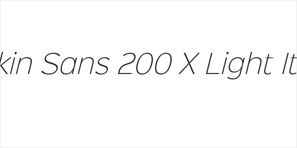 Sinkin Sans 200 X Light Italic Logo