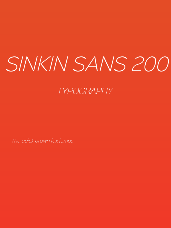 Sinkin Sans 200 X Light Italic Poster