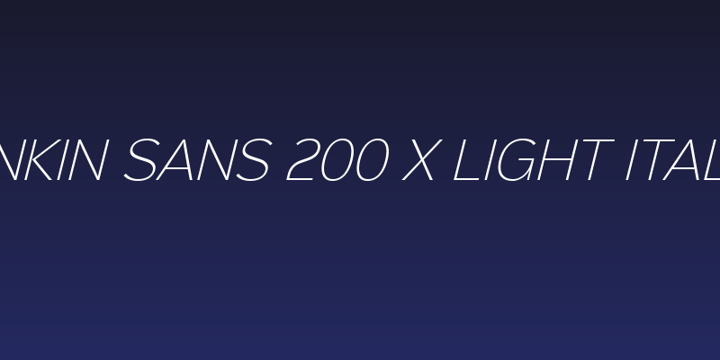 Sinkin Sans 200 X Light Italic Social Header