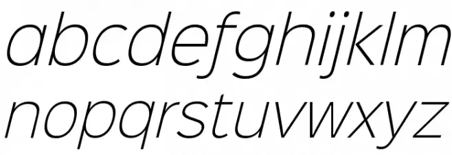 Sinkin Sans 200 X Light Italic फ़ॉन्ट लोअरकेस