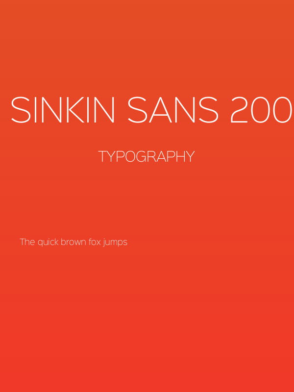 Sinkin Sans 200 X Light Poster