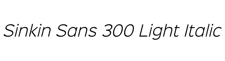 Sinkin Sans 300 Light Italic  font caratteri gratis