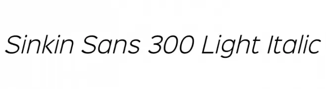 Sinkin Sans 300 Light Italic  les polices de caractères gratuit tlcharger