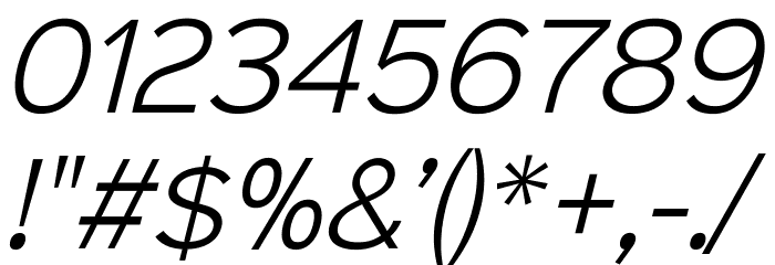 Sinkin Sans 300 Light Italic Font OTHER CHARS