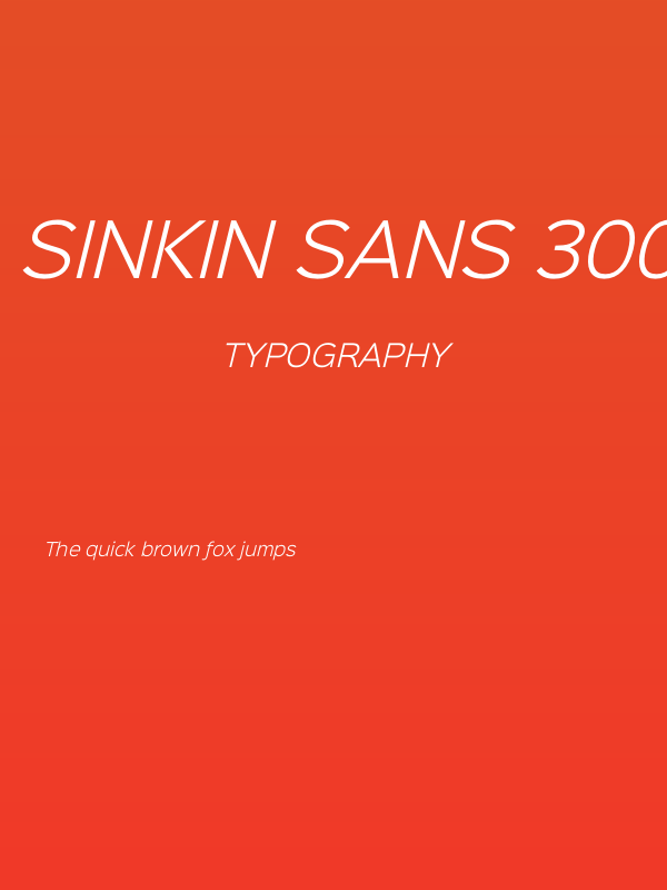 Sinkin Sans 300 Light Italic Poster