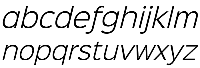 Sinkin Sans 300 Light Italic Font LOWERCASE