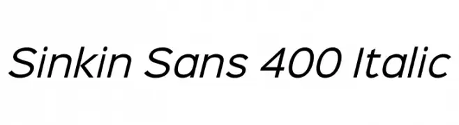Sinkin Sans 400 Italic  les polices de caractères gratuit tlcharger