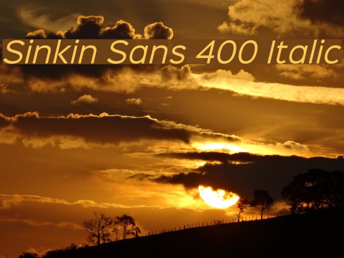 Sinkin Sans 400 Italic Example 2