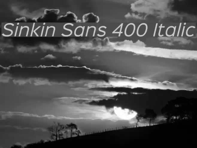 Sinkin Sans 400 Italic Font examples