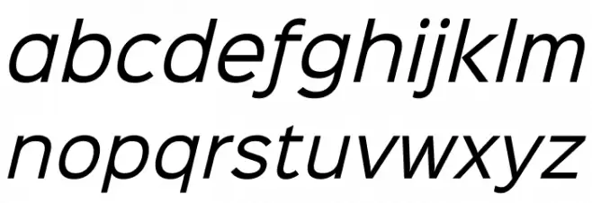 Sinkin Sans 400 Italic Caratteri MINUSCOLO