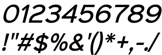 Sinkin Sans 500 Medium Italic Font OTHER CHARS