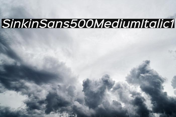 Sinkin Sans 500 Medium Italic1 Example 3