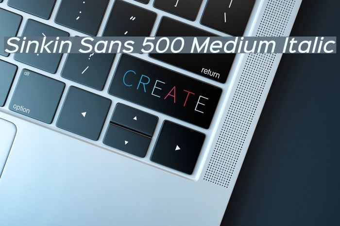 Sinkin Sans 500 Medium Italic لخطوط تنزيل examples