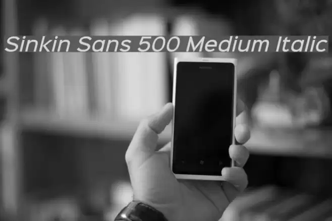 Sinkin Sans 500 Medium Italic Font examples
