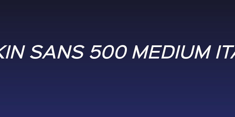 Sinkin Sans 500 Medium Italic Social Header