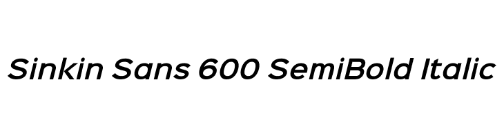 Sinkin Sans 600 SemiBold Italic  Frei Schriftart Herunterladen