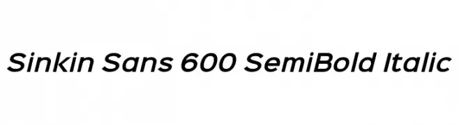 Sinkin Sans 600 SemiBold Italic  les polices de caractères gratuit tlcharger