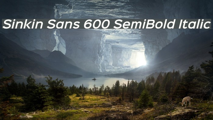Sinkin Sans 600 SemiBold Italic Font examples