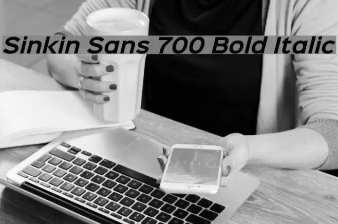 Sinkin Sans 700 Bold Italic Font examples