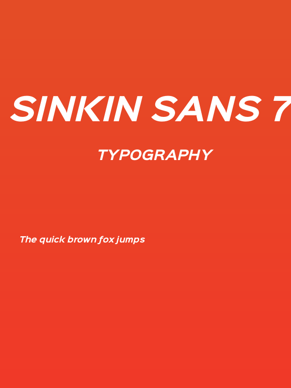 Sinkin Sans 700 Bold Italic Poster