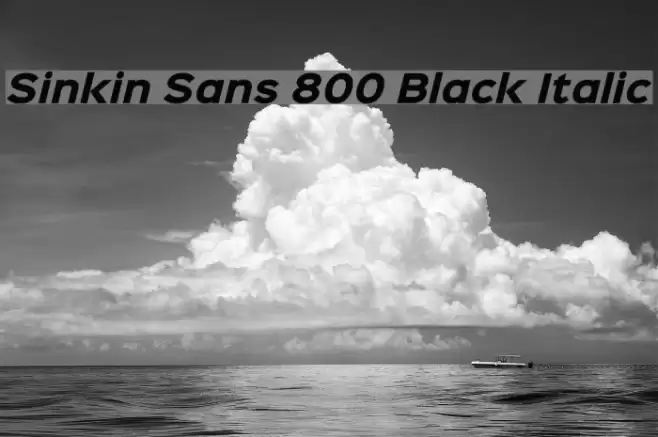 Sinkin Sans 800 Black Italic Polices examples