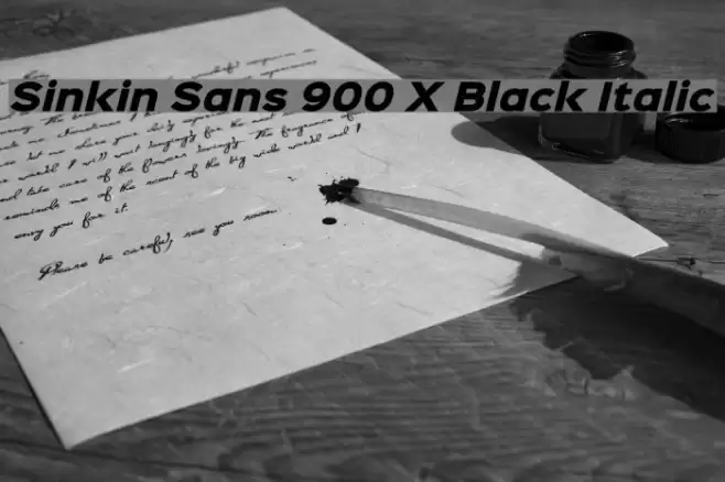 Sinkin Sans 900 X Black Italic Polices examples